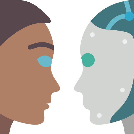 Turing test cyborg avatar machine icon