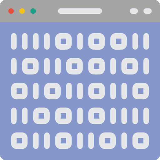 Binary code browser ui interface icon