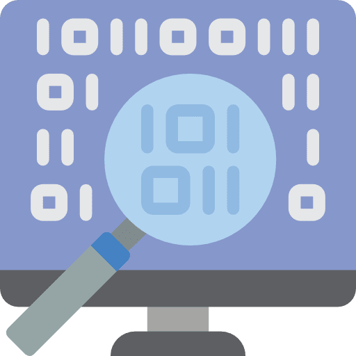 Binary code screen binary electronics icon