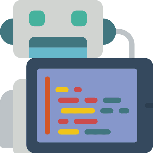 Code robot chip brain icon