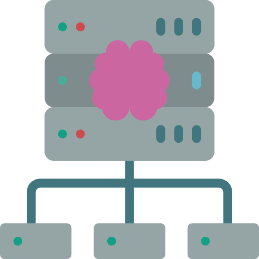 Servers network technology database icon