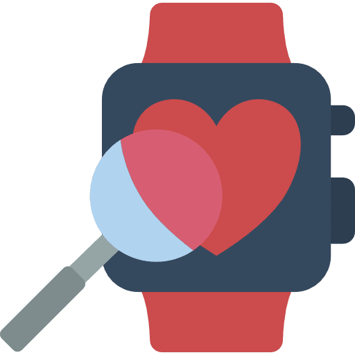 Wristwatch loupe heart technological icon