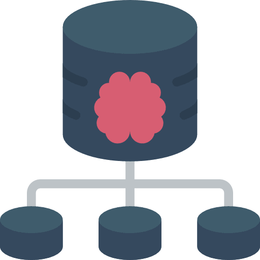Network data storage database brain icon