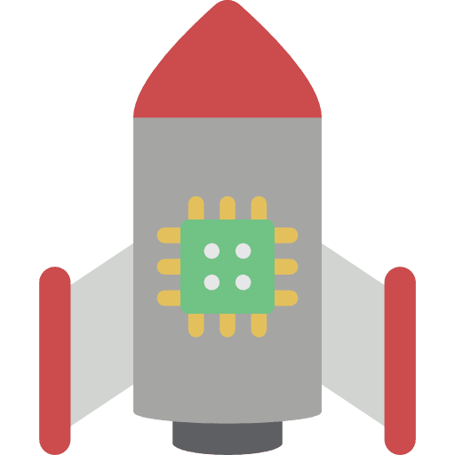 Rocket transport space ship launch electronics icon