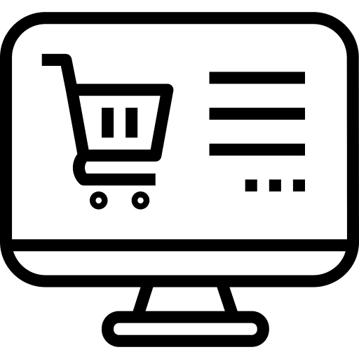 Online shop website ecommerce commerce and shopping icon