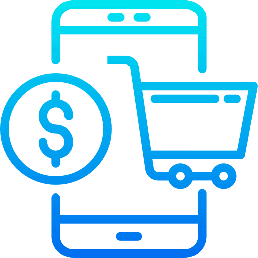 Mobile shopping electronics cellphone dollars icon