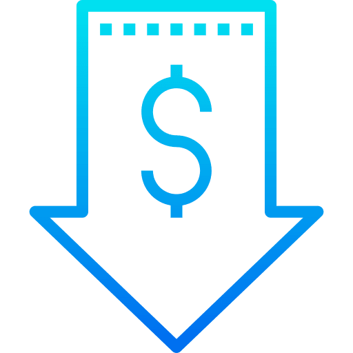 Low price discount reduce cost business and finance icon