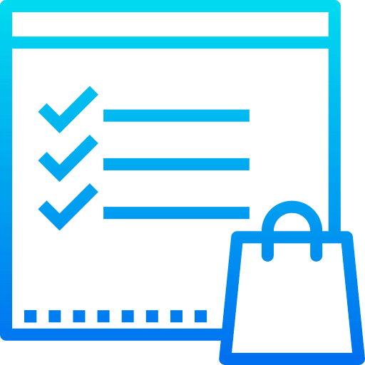 Rent interface check list shopping bag icon