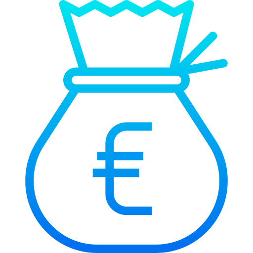 Euro money bag values business and finance icon