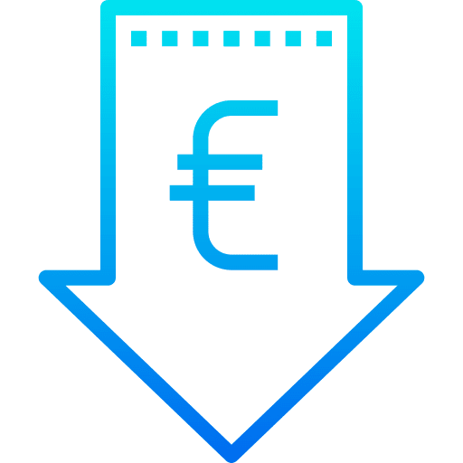 Low price low cheap euros icon
