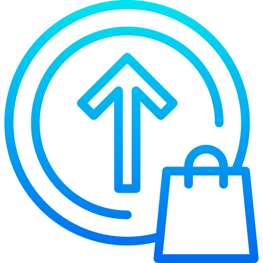 Upgrade shopping bag upgrade sales icon