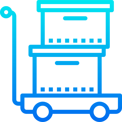 Trolley delivery boxes package icon