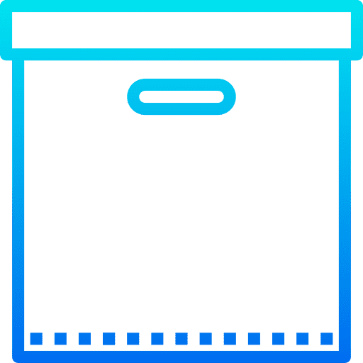 Box files and folders package office material icon