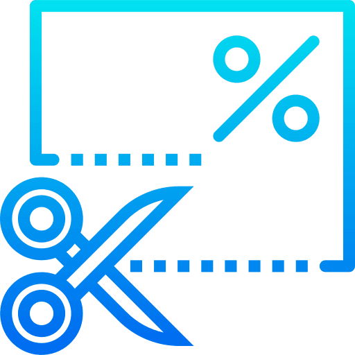 Discount commerce voucher scissors icon
