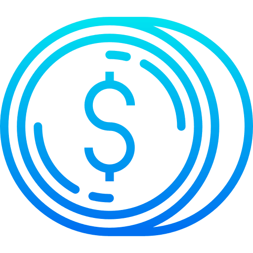 Dollar coin business and finance commerce and shopping icon