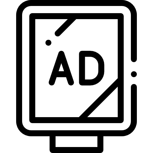 Advertising seo and web buildings digital signage icon