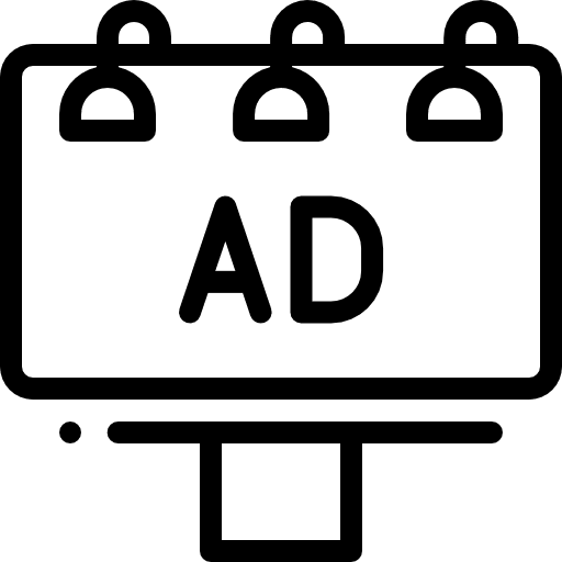 Billboard architecture and city advertisement seo and web icon