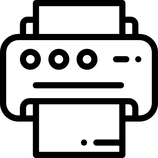 Printer electronics paper tools and utensils icon