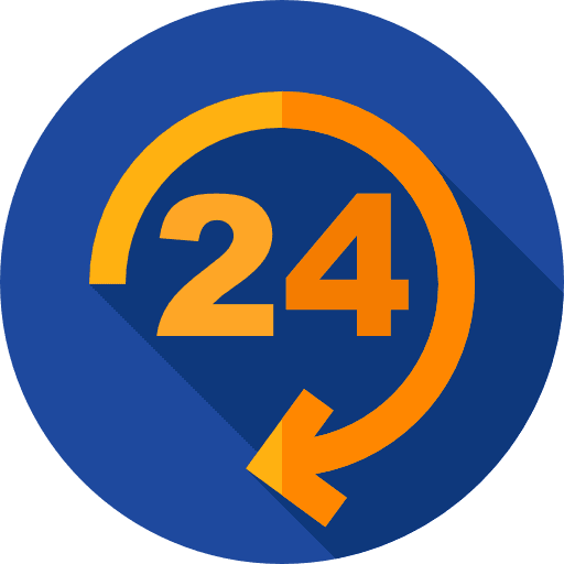 24 hours help information phone call icon