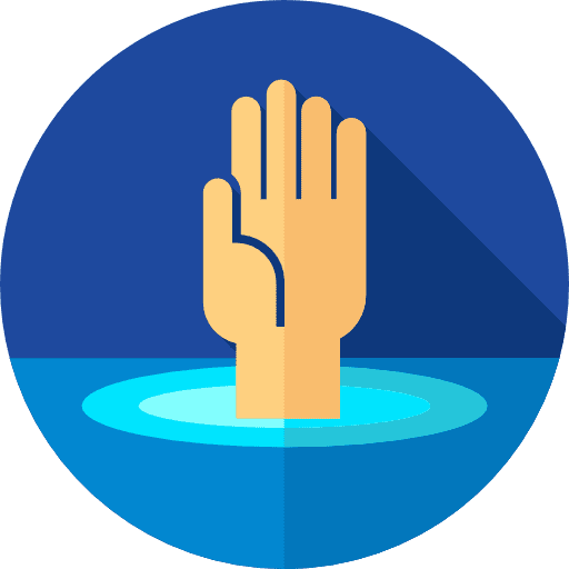 Hand drowning water drown icon