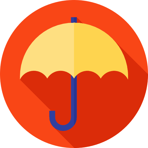 Support umbrella rainy rain icon