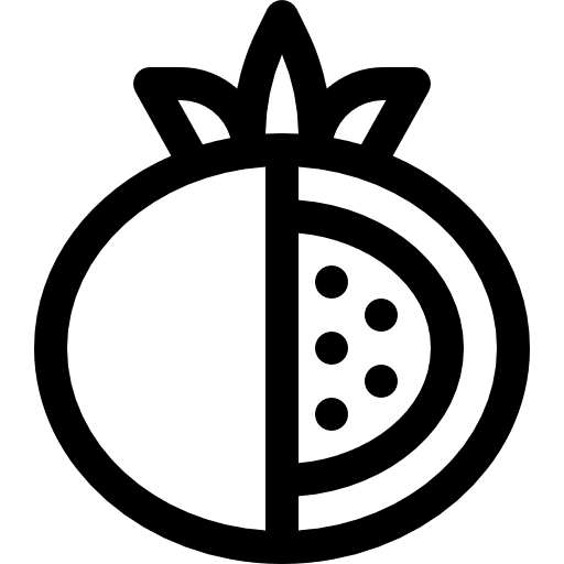 Pomegranate organic fruit vegan icon