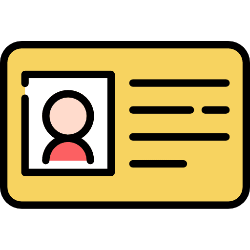 Card identification education certification icon