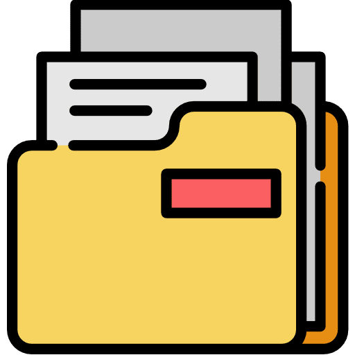 Folder records data storage office material icon