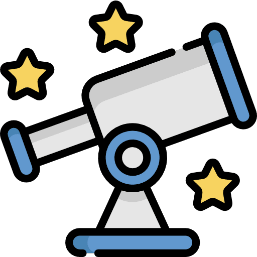 Telescope planet observation star icon
