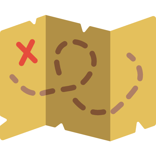 Map maps and location treasure map icon