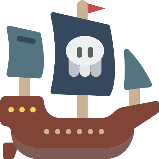 Pirate ship ship transport frigate icon