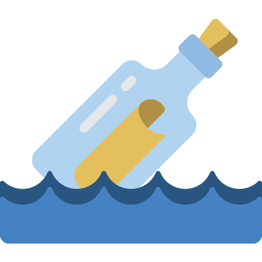 Message in a bottle message in a bottle paper note icon