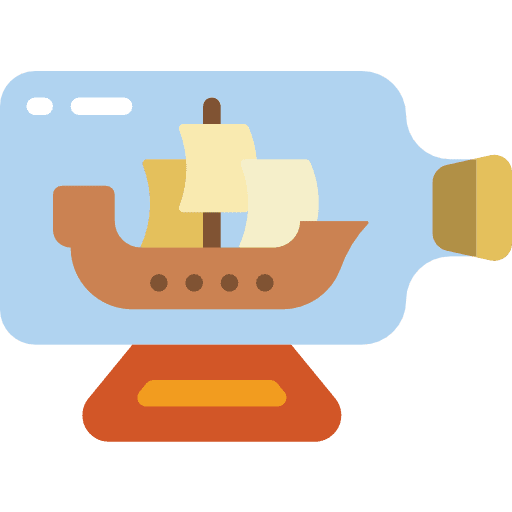 Ship in a bottle ornament decoration ship in a bottle icon