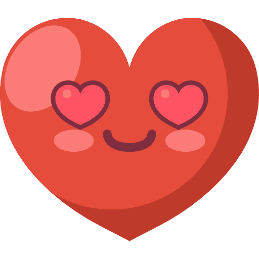 Heart romantic in love smiley icon