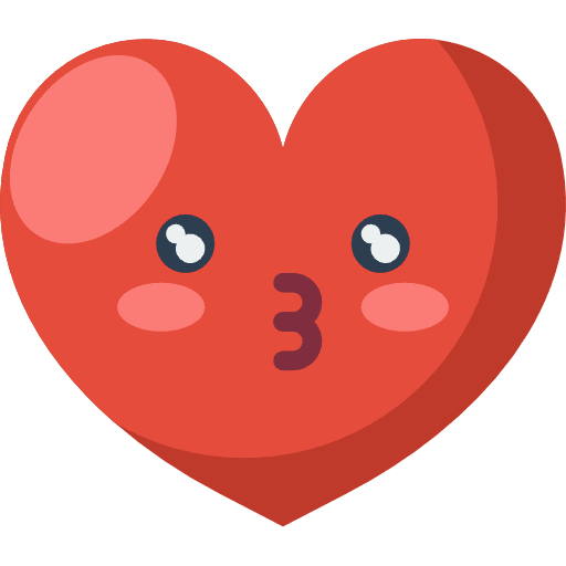 Heart romantic kiss emotions icon