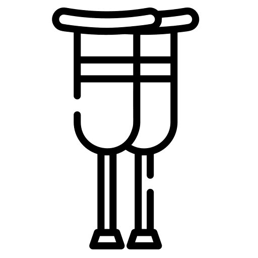 Crutches aid healthcare and medical injury icon