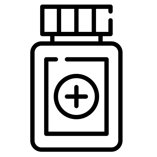 Medicine pills drugs bottle icon