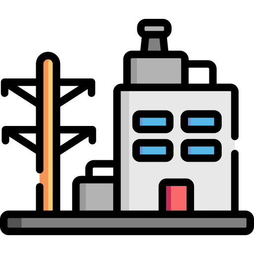 Electric factory factory powerplant company icon