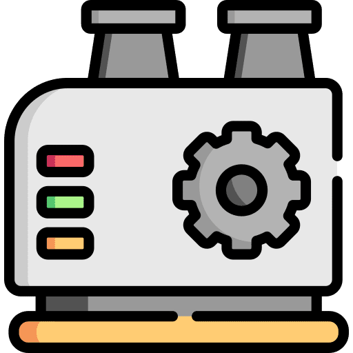 Factory machine production gear electronics icon
