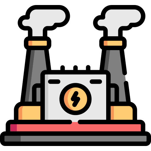 Power plant pollution industry industrial icon