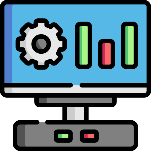 Monitor gear monitor electronics icon