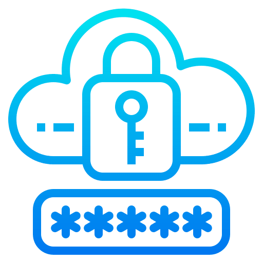 Password key padlock security icon