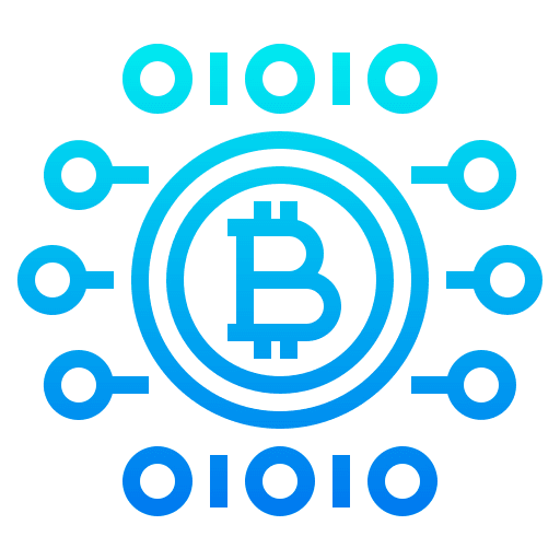 Cryptocurrency bitcoin protection security icon