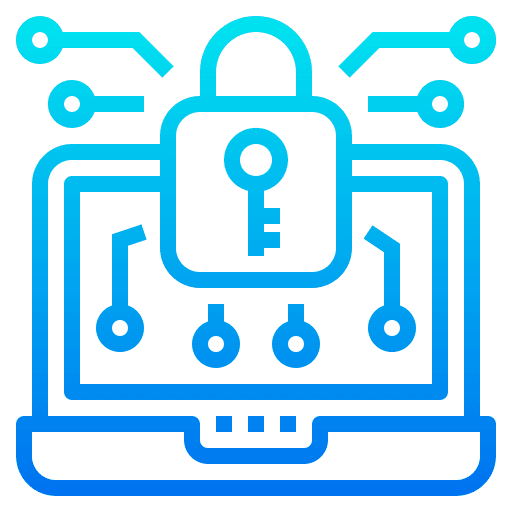 Data encryption binary key security icon