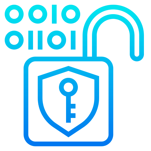 Encryption key shield padlock icon