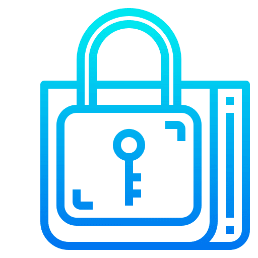 Online shopping shopping bag padlock security icon