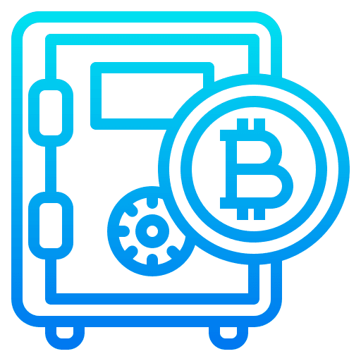 Safe cryptocurrency safe box bitcoin icon