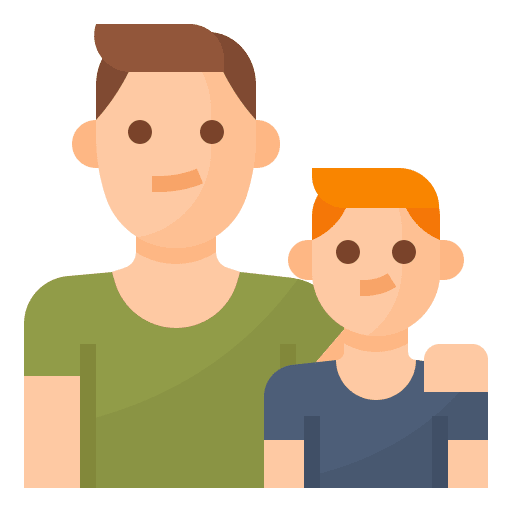 Family kid child man icon