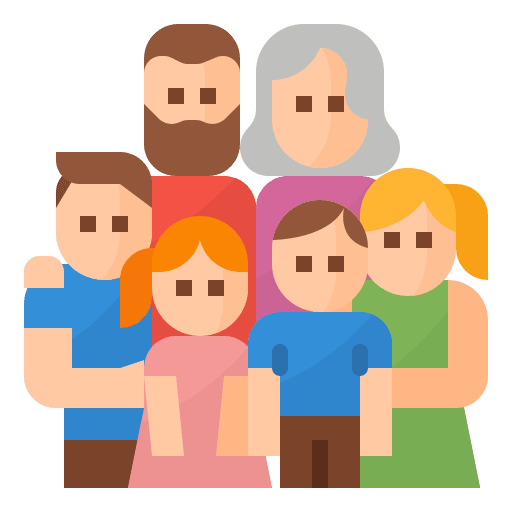 Family mother children relatives icon