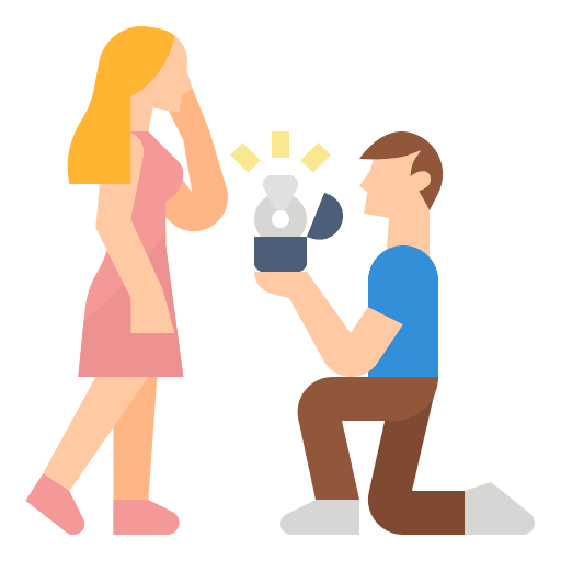 Proposal marriage woman wedding ring icon